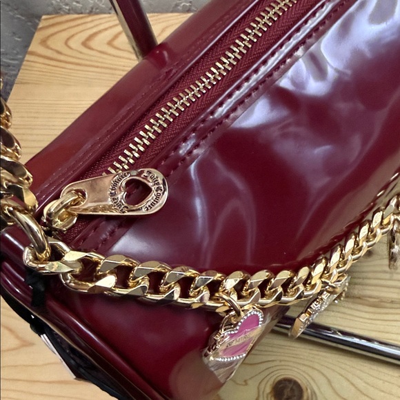 Juicy Couture Burgundy Shoulder Bag with Gold Chain - Picture 7 of 10